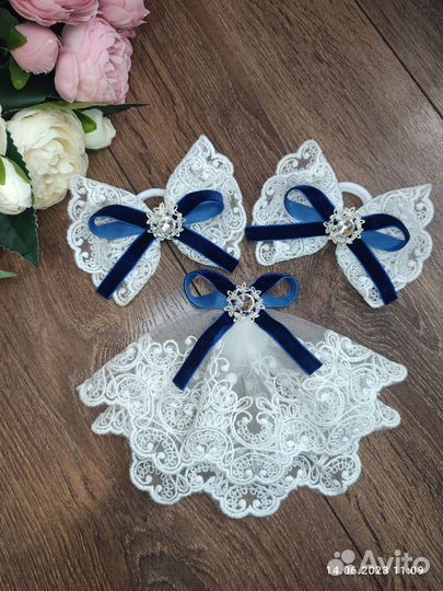 Маленькая леди набор бантиков, жабо, манжетов