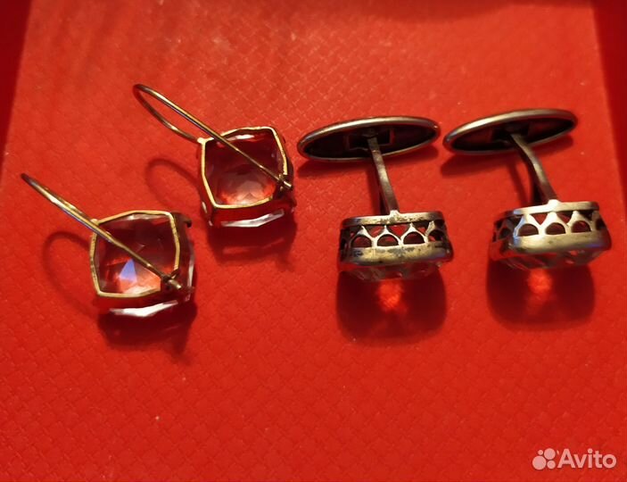Серьги серебро СССР 875 проба