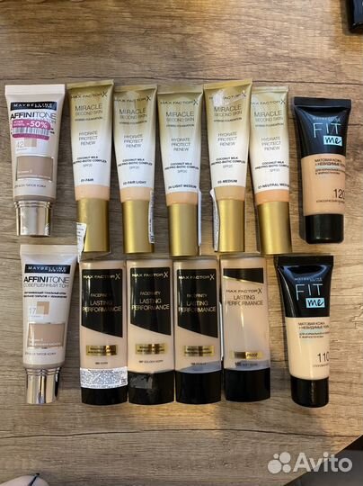 Тональный крем, пудра, консилер, хайлайтер