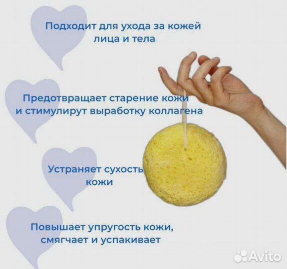 Губка для тела и лица с мылом