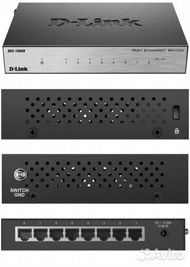 Коммутатор switch D-Link DES-1008D/L2A Black