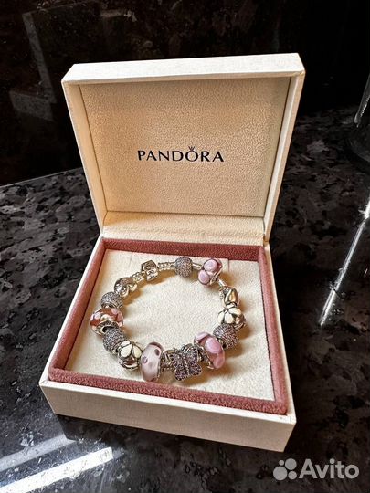 Pandora серебряный браслет с шармами