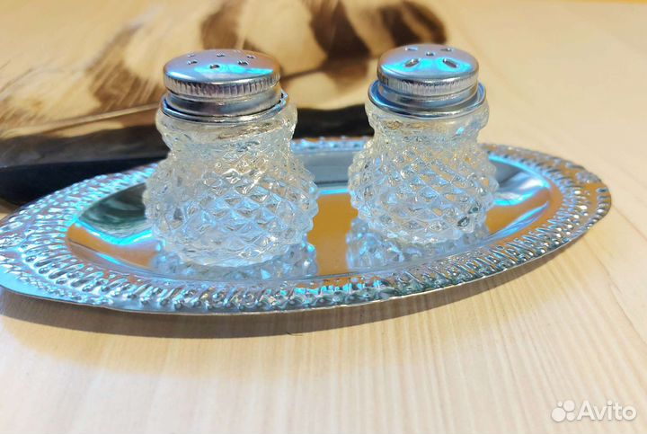 Солонка и перечница винтаж хрусталь