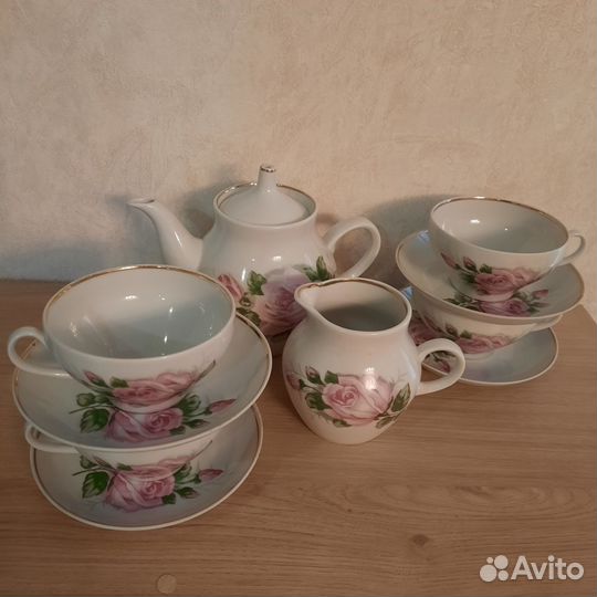 Чайный сервиз,Дулево. Розы