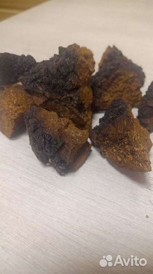 Чага березовая кусочками и молотая
