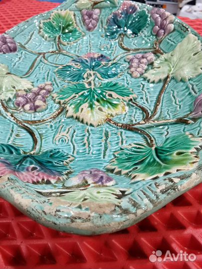 Тарелка Кузнецова. конецxixвека.сухарница виноград