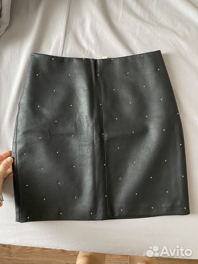 Юбка кожаная
