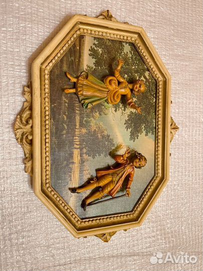 Настенное панно старинные парные горельефы