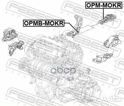 Сайлентблок опоры двигателя opel mokka 13- зад