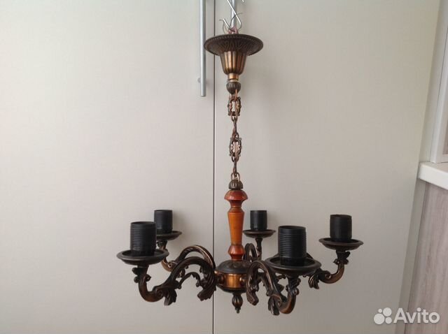 Люстра под бронзу 5 Рожков с плафонами