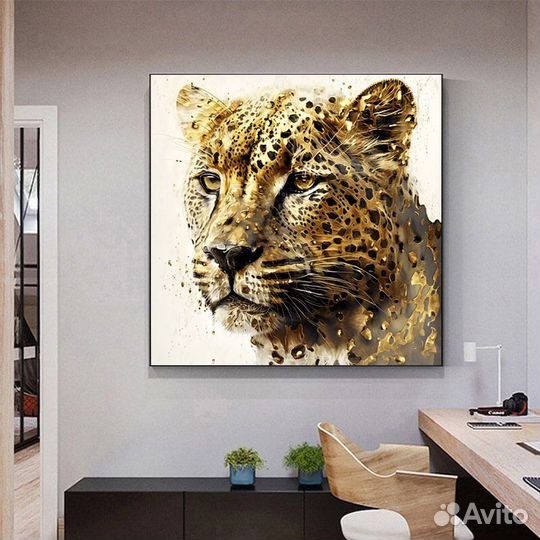 Стильная картина маслом ручная работа с Леопардом