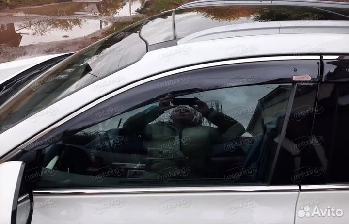 Дефлекторы окон Kia Sorento Prime с нержавейкой