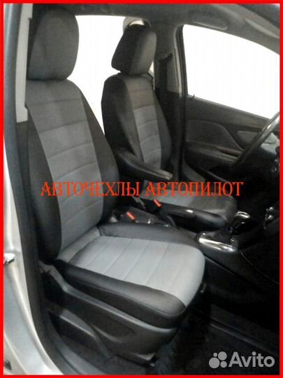 Чехлы Автопилот Opel Mokka из экокожи чёрно-серые