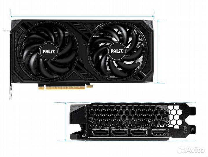 Видеокарта Palit nVidia GeForce RTX 4060 Ti Dual 8Gb NE6406T019P1-1060D