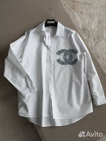 Рубашка белая женская оверсайз Chanel