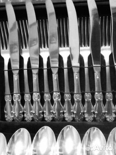 Набор столовых приборов серебряная роза