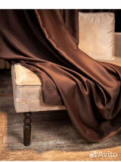 Комплект штор темно-коричневые новые