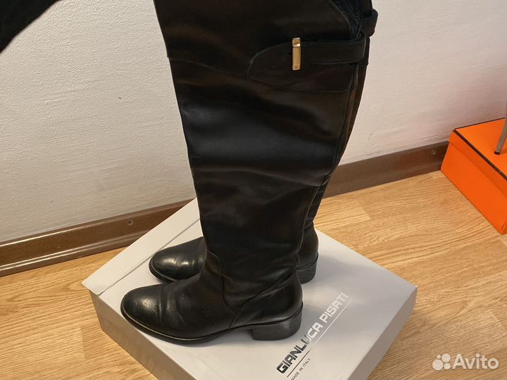 Сапоги ботфорты натуральная кожа 36