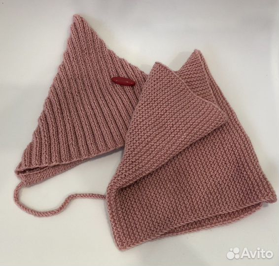 Вязаный комплект 2 шапочки, снуд, игрушки