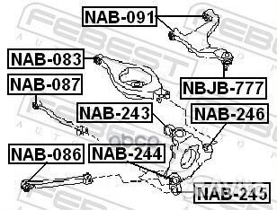 Сайлентблок поперечной тяги зад прав/лев NA
