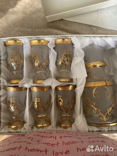 Графин со стаканами богемия