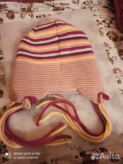 Шапка для девочки новая двойная теплая