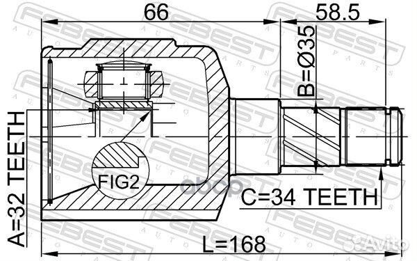 Шрус внутренний левый chevrolet epica (V250) 20