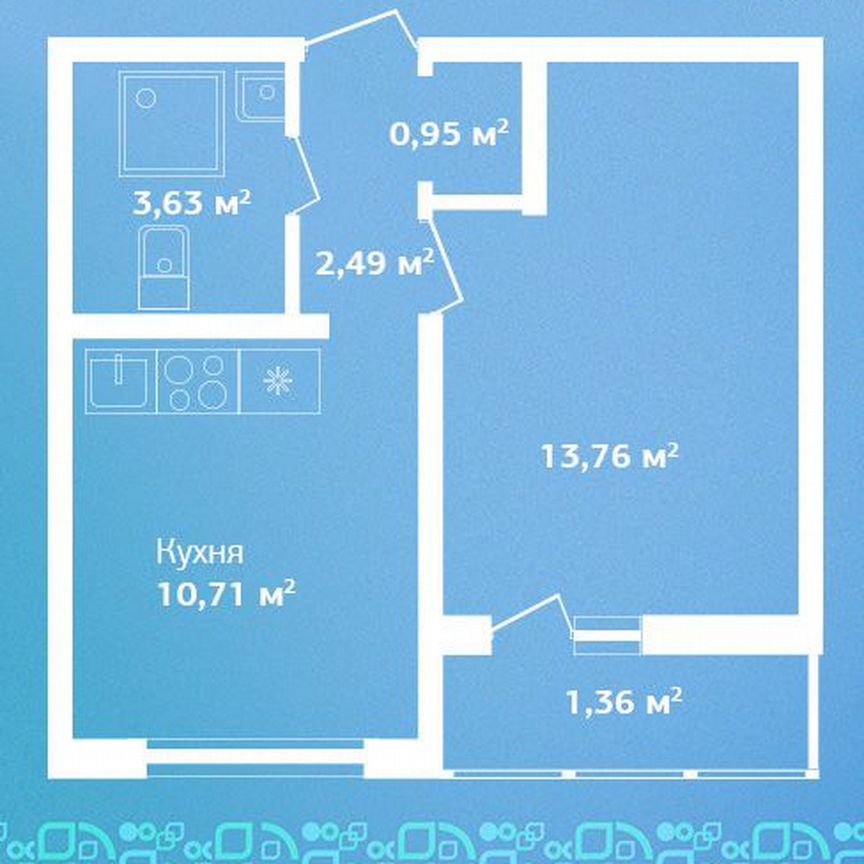 1-к. квартира, 32,9 м², 7/9 эт.