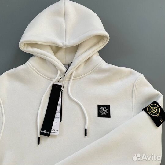 Худи stone island белое