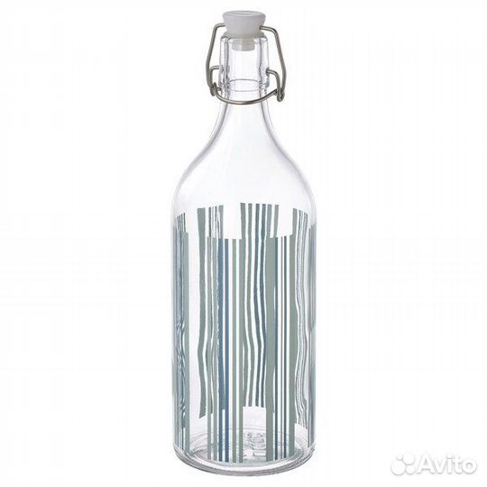 Икеа Коркен Кorken Бутылка с крышкой, 1 литр, узор