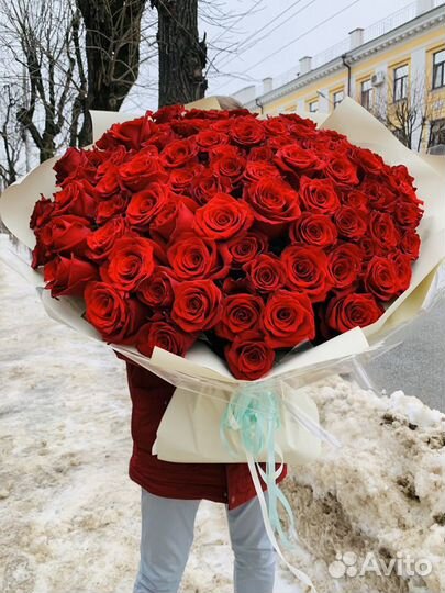 Шикарные букеты роз. Розы Эквадор 101 роза