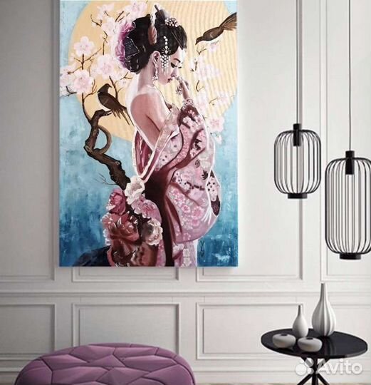 Уникальная картина маслом азиатская девушка