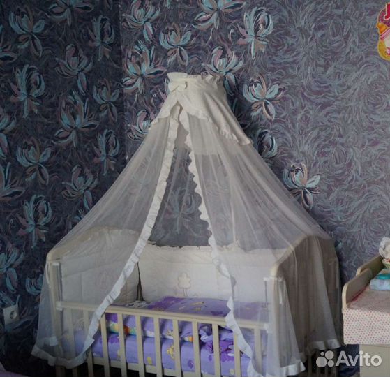 Бортики и балдахин на детскую кроватку
