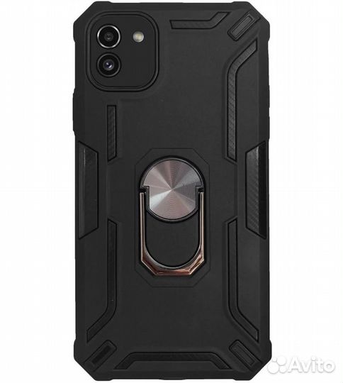 Усиленый Чехол Antishock для Samsung A03 с кольцом