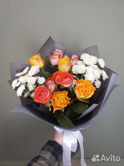 Цветы розы букет