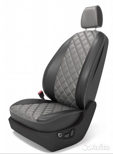 Чехлы из экокожи 3D Ромб - Nissan Almera Classic