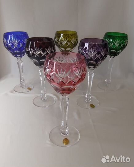Винтажные хрустальные бокалы Annahutte, Германия