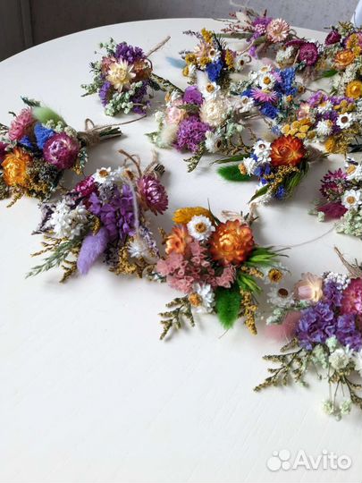 Мини-букетики из сухоцветов