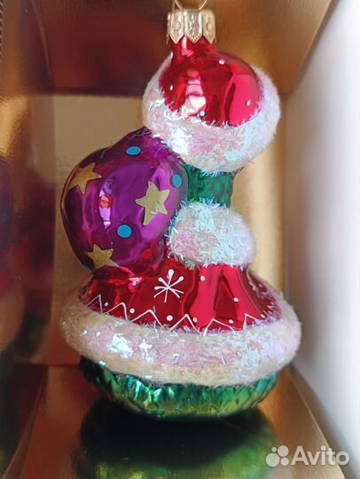 Елочная игрушка Змейка Дед Мороз (Ариель)