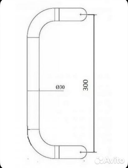 Новая Ручка-скоба Ruvuz на пласт.дверь 300мм
