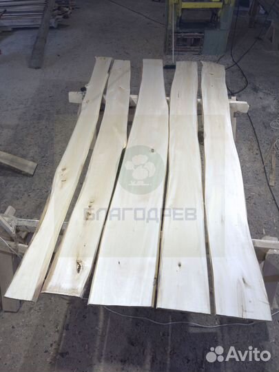 Необрезная доска липа 50 мм