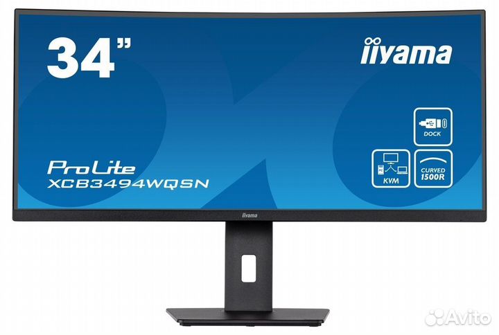 Монитор Iiyama ProLite XCB3494wqsn-B5, IPS, черный