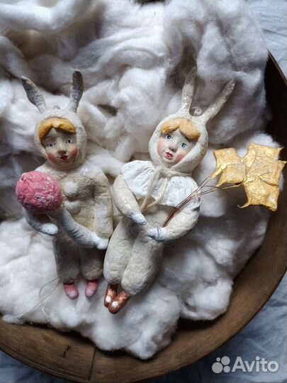 Ватные елочные игрушки