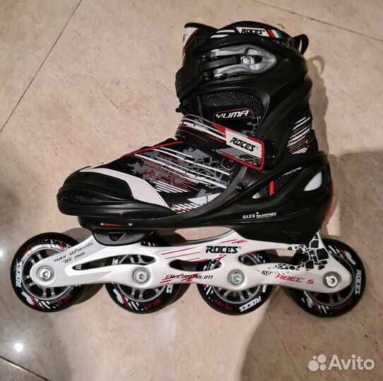 Ролики roces yuma 36-40 + экипировка + сумка
