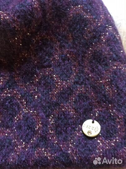 Шапка женская Dispacci, фиолетовая, новая