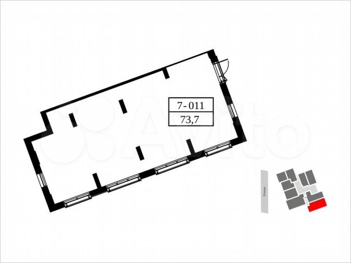 Аренда торговое помещение площадью 73.7 кв.м