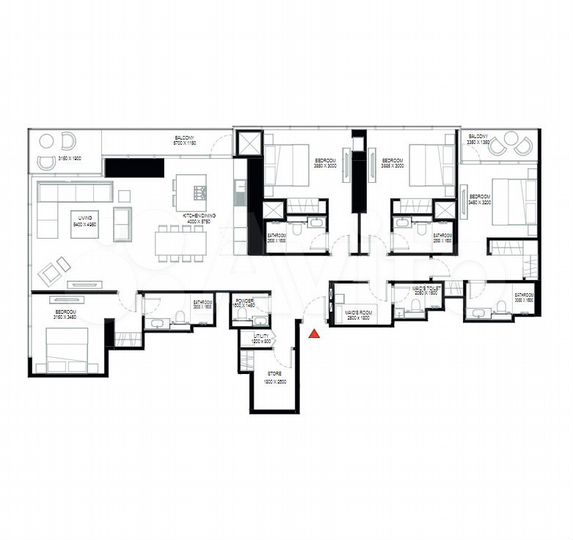 4-к. квартира, 211,5 м² (ОАЭ)