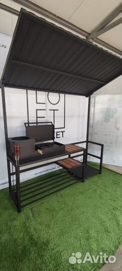 Мангал с печью под казан