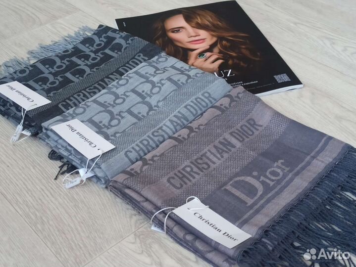 Платок серый 100/100 Christian Dior 9 цветов