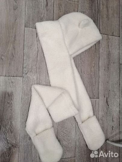 Шапка зимняя для девочки с ушами и фарфом